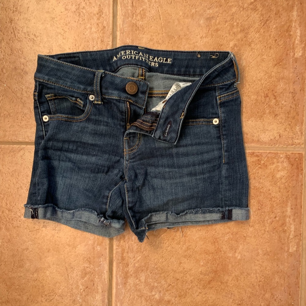 American Eagle dark blue jean shorts